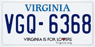VA license plate VGQ6368