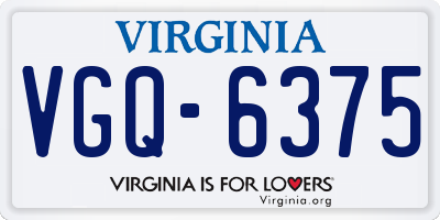 VA license plate VGQ6375
