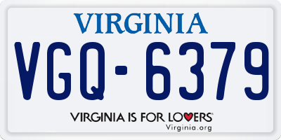 VA license plate VGQ6379