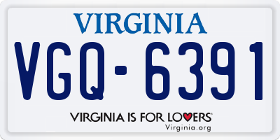 VA license plate VGQ6391