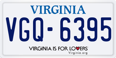 VA license plate VGQ6395