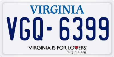 VA license plate VGQ6399