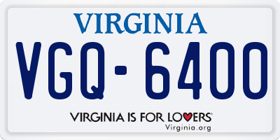 VA license plate VGQ6400