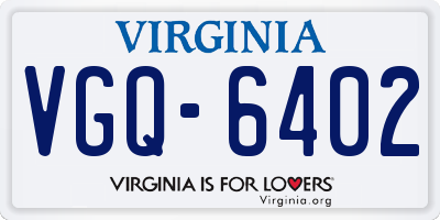 VA license plate VGQ6402