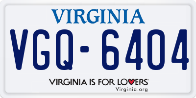 VA license plate VGQ6404