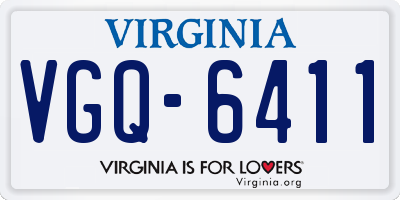VA license plate VGQ6411