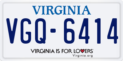 VA license plate VGQ6414