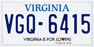 VA license plate VGQ6415