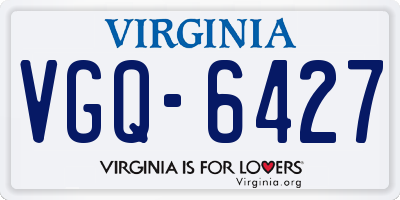 VA license plate VGQ6427
