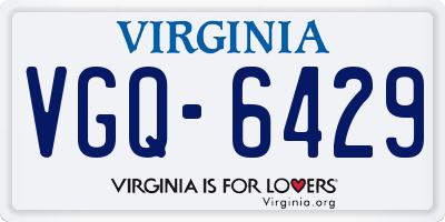 VA license plate VGQ6429