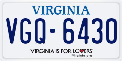 VA license plate VGQ6430