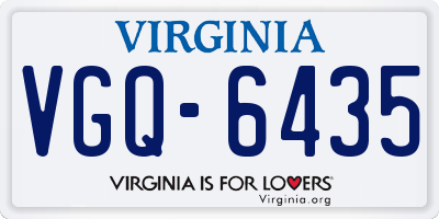 VA license plate VGQ6435