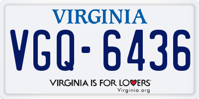 VA license plate VGQ6436
