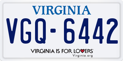 VA license plate VGQ6442