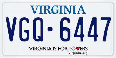 VA license plate VGQ6447