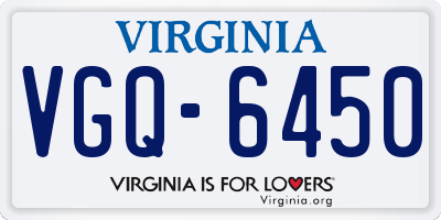 VA license plate VGQ6450