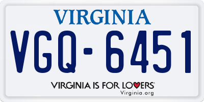 VA license plate VGQ6451
