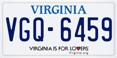 VA license plate VGQ6459