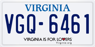 VA license plate VGQ6461