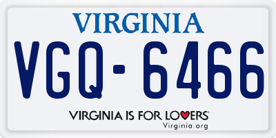 VA license plate VGQ6466