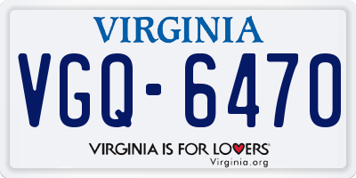 VA license plate VGQ6470