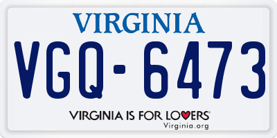 VA license plate VGQ6473
