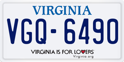 VA license plate VGQ6490