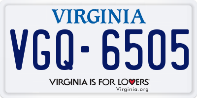 VA license plate VGQ6505