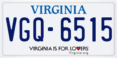 VA license plate VGQ6515