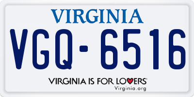 VA license plate VGQ6516