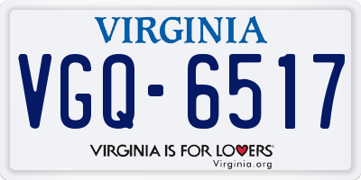 VA license plate VGQ6517