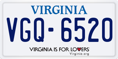 VA license plate VGQ6520