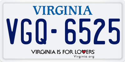 VA license plate VGQ6525