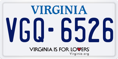 VA license plate VGQ6526