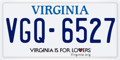 VA license plate VGQ6527