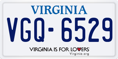 VA license plate VGQ6529