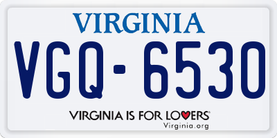 VA license plate VGQ6530