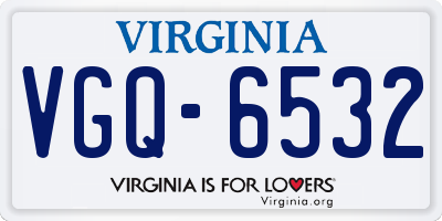 VA license plate VGQ6532