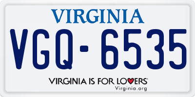 VA license plate VGQ6535
