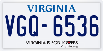 VA license plate VGQ6536