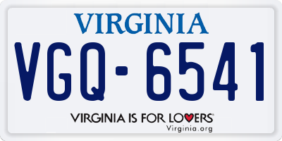VA license plate VGQ6541