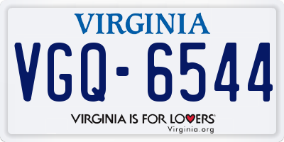VA license plate VGQ6544