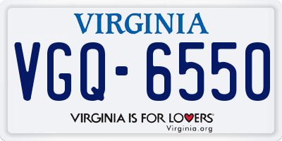 VA license plate VGQ6550