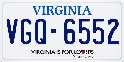 VA license plate VGQ6552