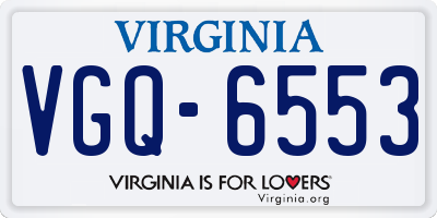VA license plate VGQ6553