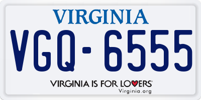 VA license plate VGQ6555