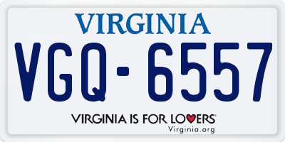 VA license plate VGQ6557