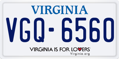 VA license plate VGQ6560