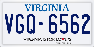 VA license plate VGQ6562
