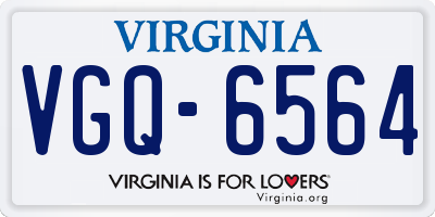 VA license plate VGQ6564